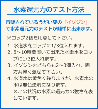 水素還元力のテスト方法